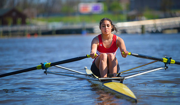 Student rowing
