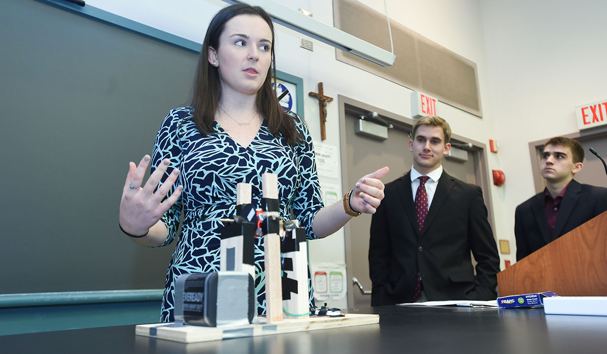 Student presenting in class